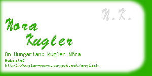 nora kugler business card